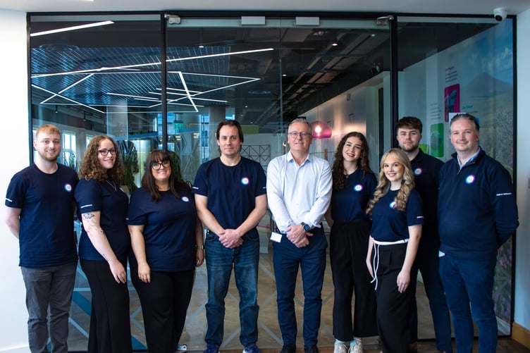 Manx Telecom's Future Ready Team with chief executive Gary Lamb