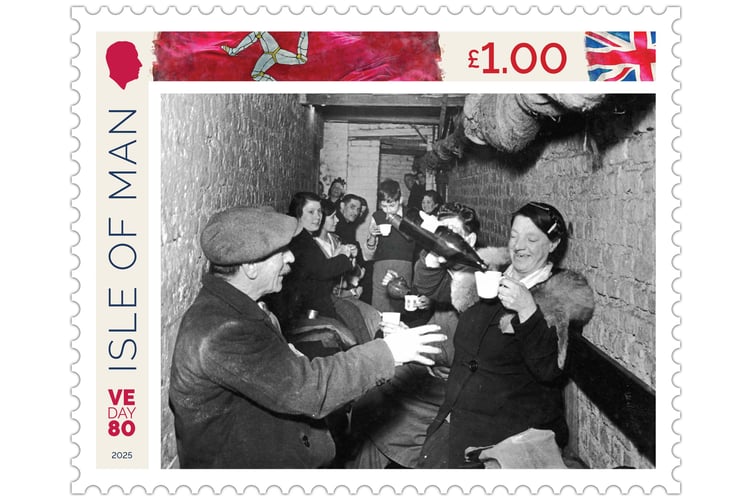 One of the six stamps released to mark the 80th anniversary of VE Day