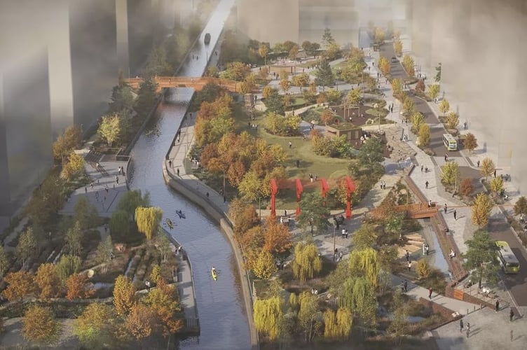 How the new Central Park in Liverpool, close to the Isle of Man Ferry terminal, will look