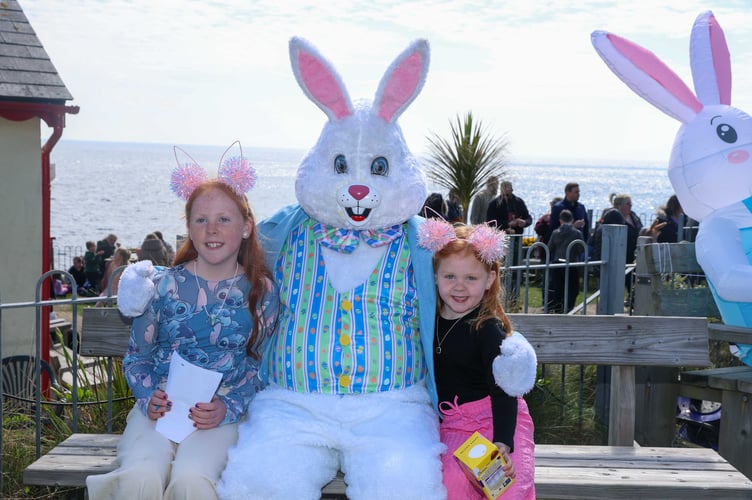 Children received chocolate Easter eggs from the Easter Bunny