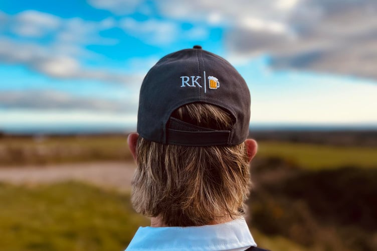 One of Back Manx Farming's caps, which has Robert Kissack's initials inscribed on the back