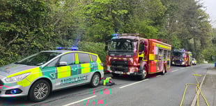 Casualty cut free from car after collision