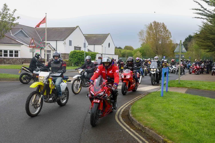 An array of different bikes set off on the ride