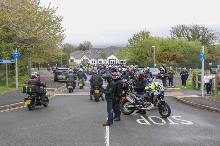 Large crowds gather for the ride out