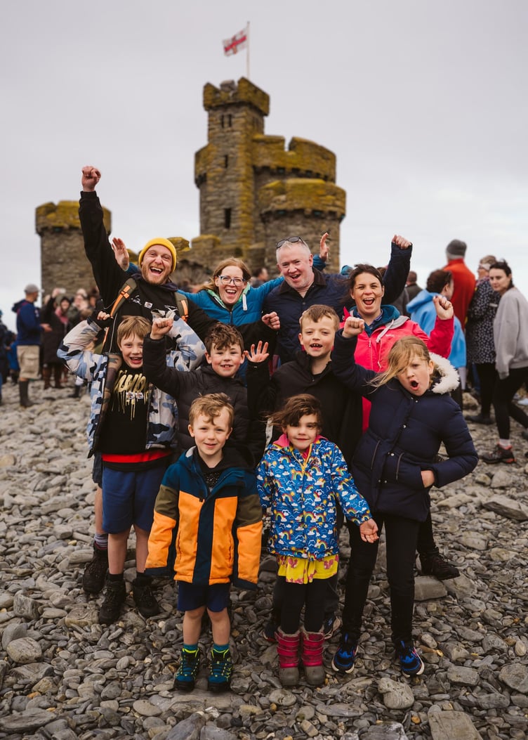 Big smiles and celebrations from some of the walkers