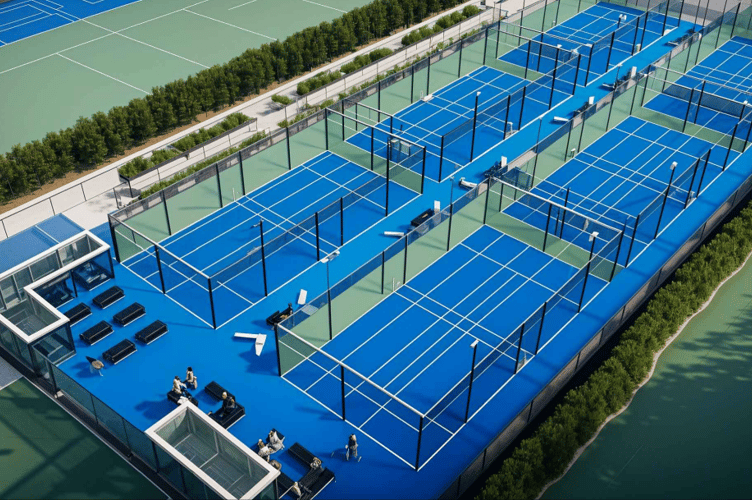 Design for proposed padel tennis courts at Noble's Park