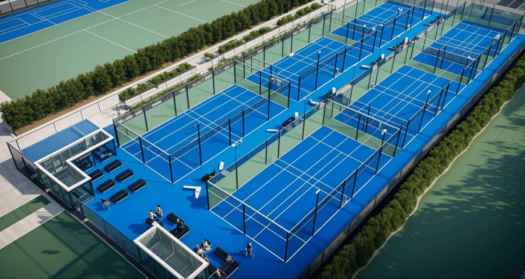 Design for proposed padel tennis courts at Noble's Park