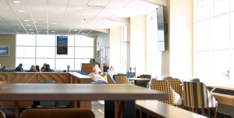 Inside the revamped departure lounge in Ronaldsway Airport