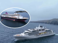 Watch as huge cruise ships drop anchor off the Isle of Man's coast