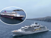 Watch as huge cruise ships drop anchor off the Isle of Man's coast