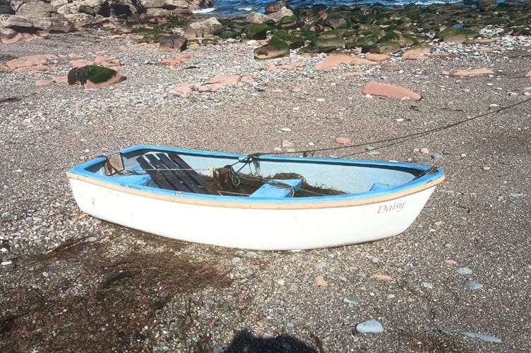 The boat pictured was damaged by vandals at a beach near Peel