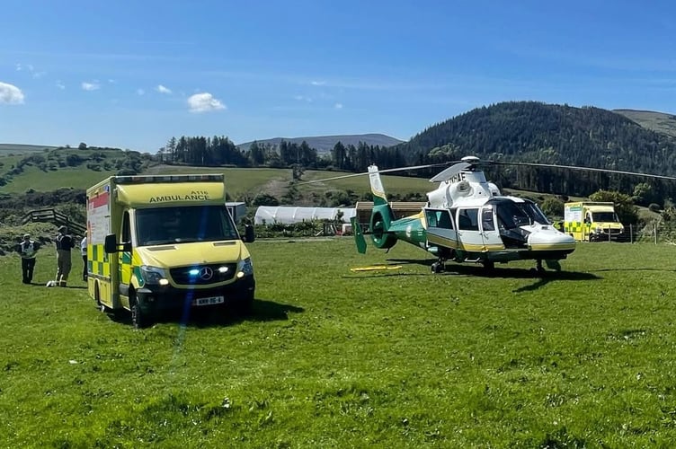 The Great North Air Ambulance in St John's earlier today