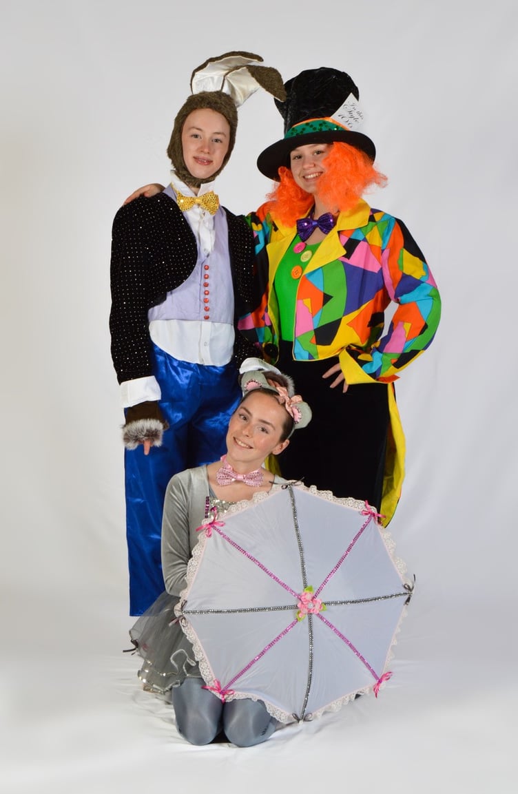 Cast members of the upcoming Alice in Wonderland show