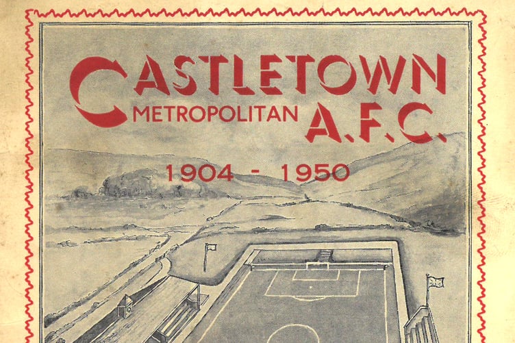The souvenir booklet from the match between Castletown MFC and  South Liverpool which marked the opening of the Manx club's new stadium on Tuesday, May 2, 1950. The two sides played out a 2-2 draw in front of a crowd of 3,600 fans
