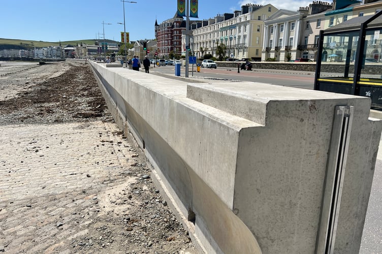 The new sea wall on Central Promenade
