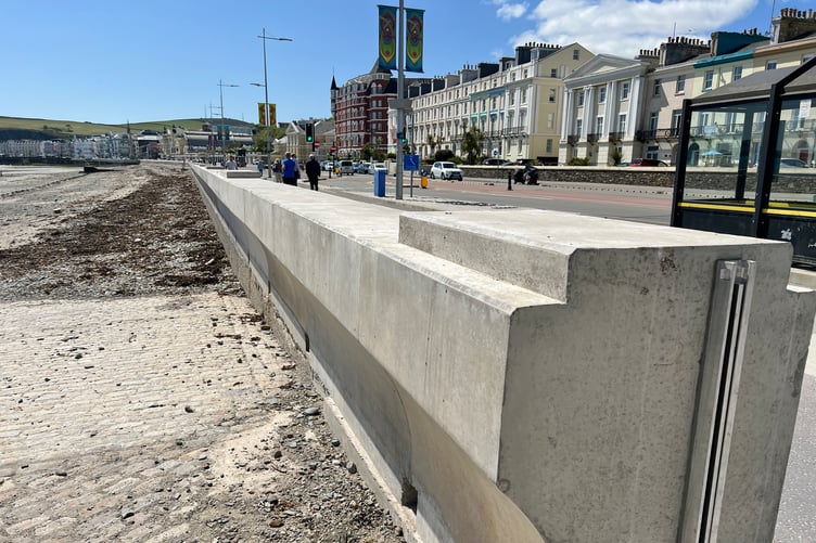 The new sea wall on Central Promenade