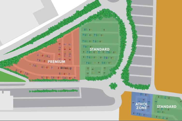 The new car park layout at the airport