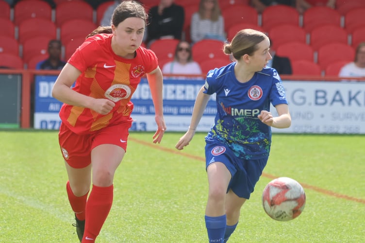Teenager Rosabel Cardy (left) made her Isle of Man senior women's debut in the weekend's match (Photo: Paul Hatton)