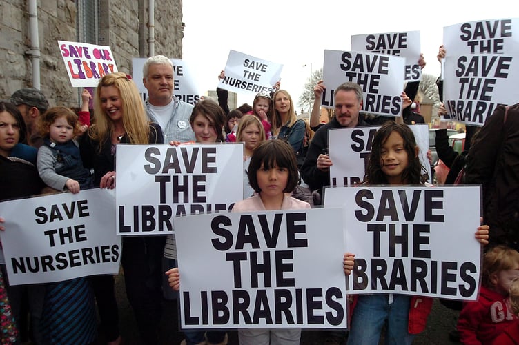 A previous protest At Family Library back in 2012