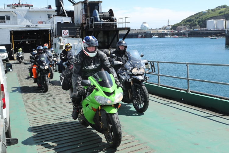02/06/2017: Isle of Man TT fans disembark the Seacat at Douglas, Isle of Man. PICTURE BY DAVE KNEEN/PACEMAKER PRESS.