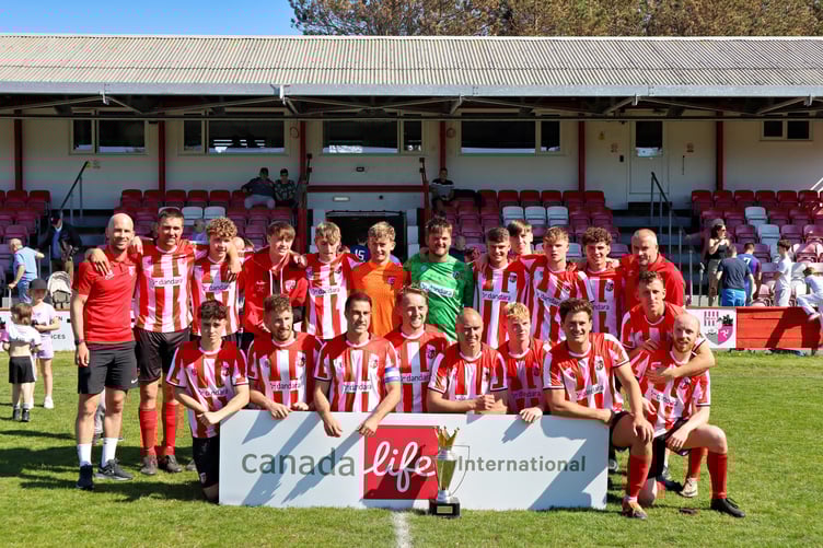 The Canada Life Premier League champions finally got their hands on the trophy at Douglas Road on Saturday afternoon