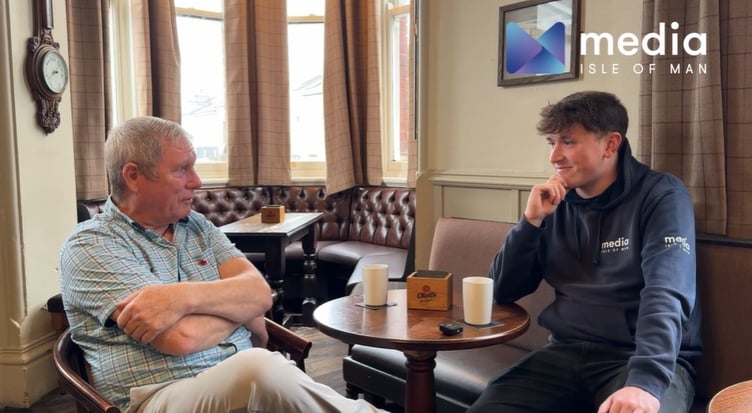 Journalist Tom Curphey chatting with Woodbourne Manager Trevor Latus after the pub launched a successful ‘warm space’ initiative