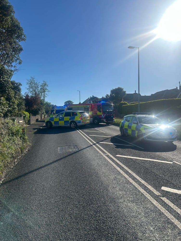 The scene of the crash in Onchan on Friday