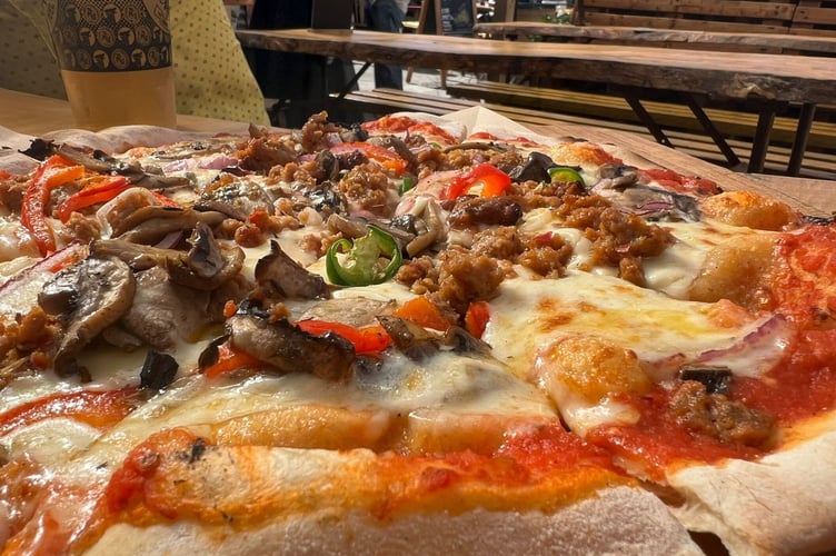 The 'Ferocious Dog' pizza at the Black Dog Oven