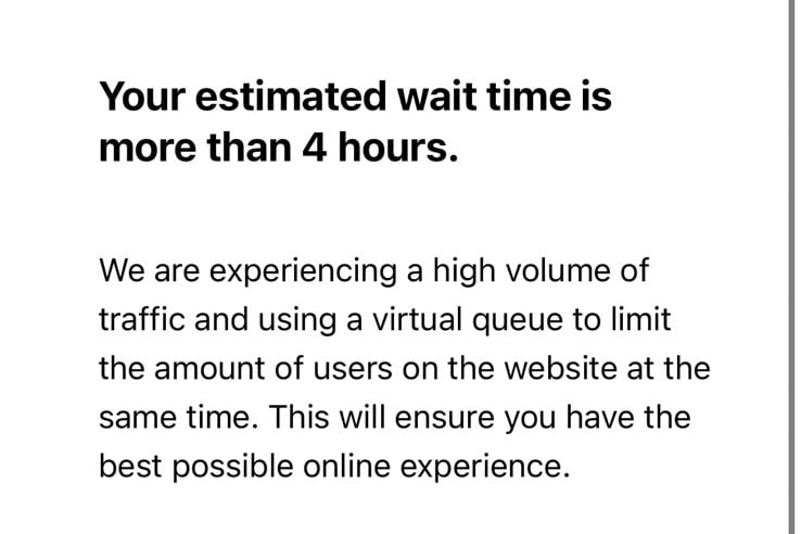 Message to people queuing on the Steam Packet website this morning