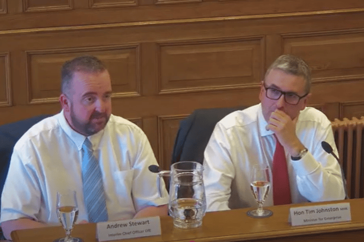 DfE interim chief officer Andrew Stewart and Minister Tim Johnston