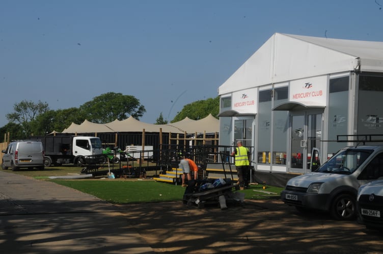 Work is ongoing to the TT Village as the countdown is on for TT 2025