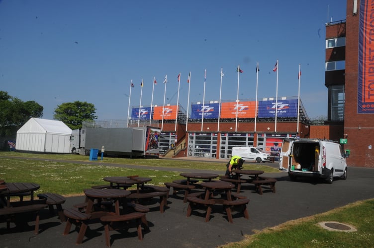 Final preparations behind the Grandstand this week as TT 2025 is just days away
