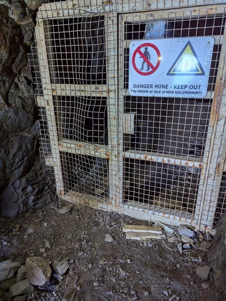 North Bradda Mines entrance has been damaged by people breaking in
