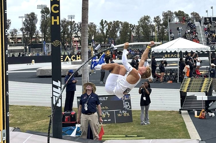 Isle of Man pole vaulter Glen Quayle finished joint third in the Big West Conference Meeting last weekend when representing Long Beach State University