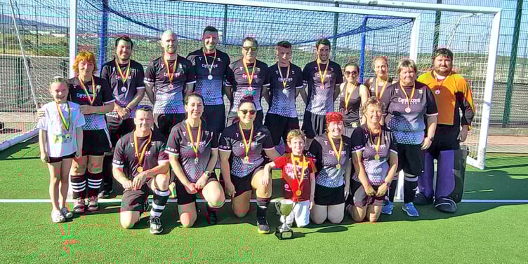 The Vikings team that successfully defended the Manx Hockey Association Veterans Tournament title at King William’s College recently