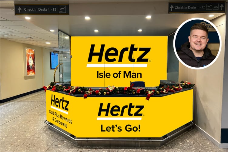 How the new counter will look at the airport and inset Ian Drake