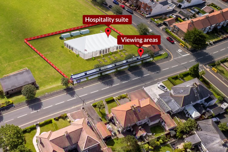 A map of Duke's hospitality suite at Bray Hill
