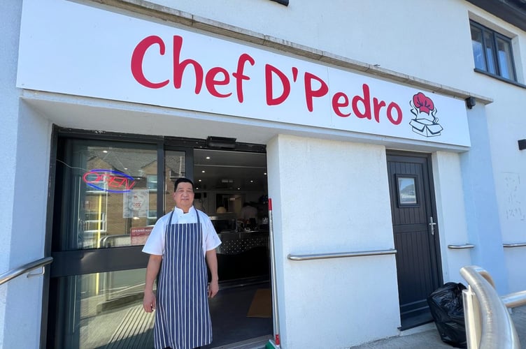 Dennis San Pedro outside the new 'Chef D'Pedro' takeaway in Clagh Vane, Ballasalla