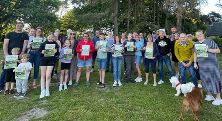 Residents protest against plans to build a construction compound on the Willaston playing field