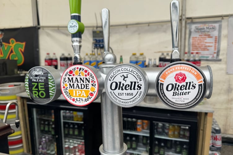 A selection of Manx beer on draft