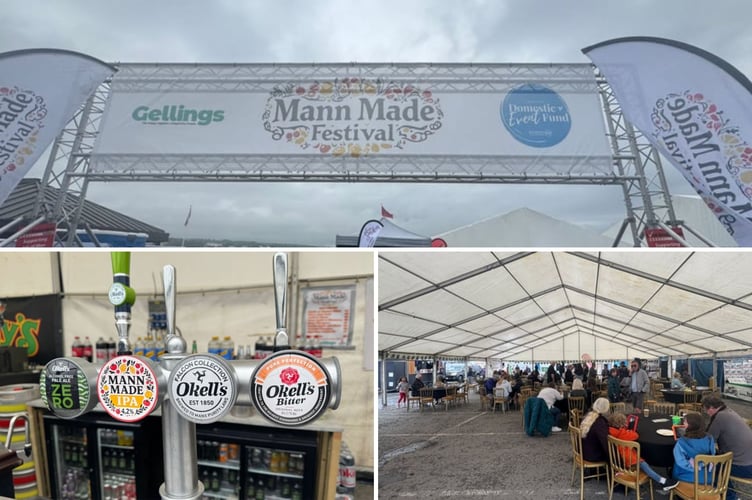 Despite the damp conditions, the new Mann Made Festival is drawing crowds to the Bottleneck Car Park on Douglas Promenade