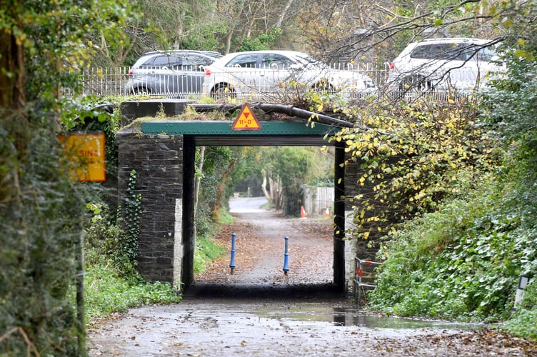 The TT access road, under Braddan Bridge