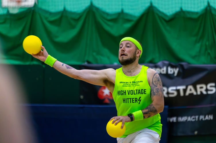A player from High Voltage gets ready to launch an attack