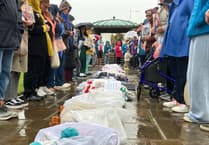 The sombre display during silent vigil to remember children killed in Gaza conflict