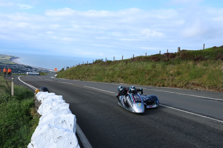 The sidecars are currently on the Mountain Course as qualifying on day two is underway