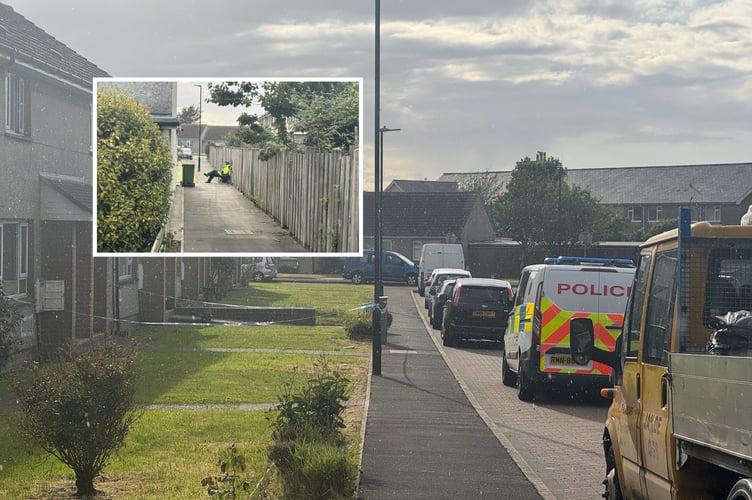 The scene of the alleged stabbing in Kerroo Coar, Peel, was cordoned off by Police 