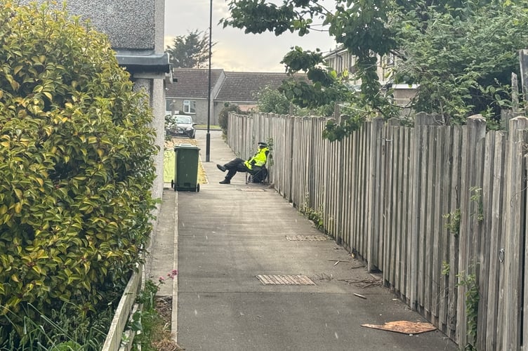 Police officers were stationed around the area for the majority of Sunday