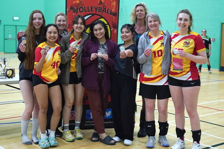 The IoM1 side that finished second in the women's division of the Celton Manx Invitational Volleyball Tournament