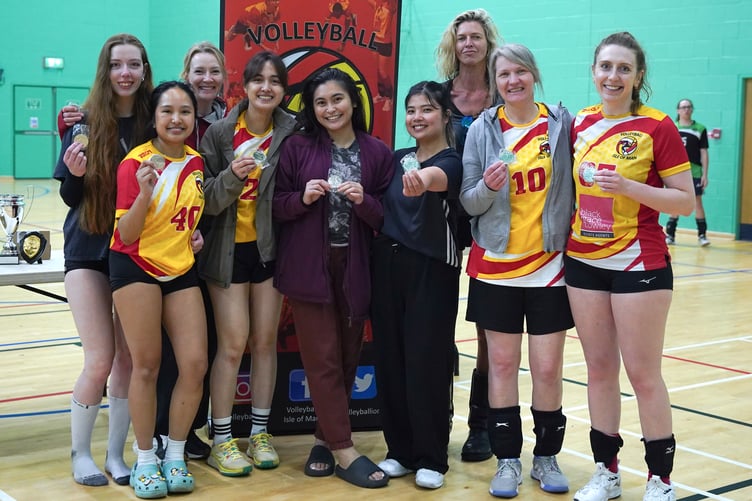 The IoM1 side that finished second in the women's division of the Celton Manx Invitational Volleyball Tournament