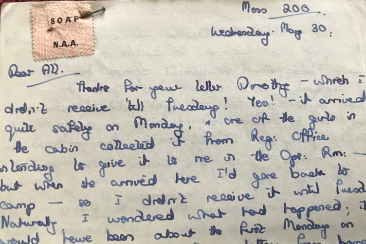 A soap coupon attached to Kathleen's letter
